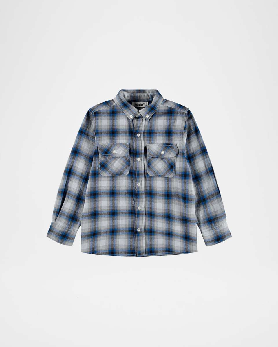 Boy's Rozzy Cotton Check Button-Front Shirt, Size 7-16